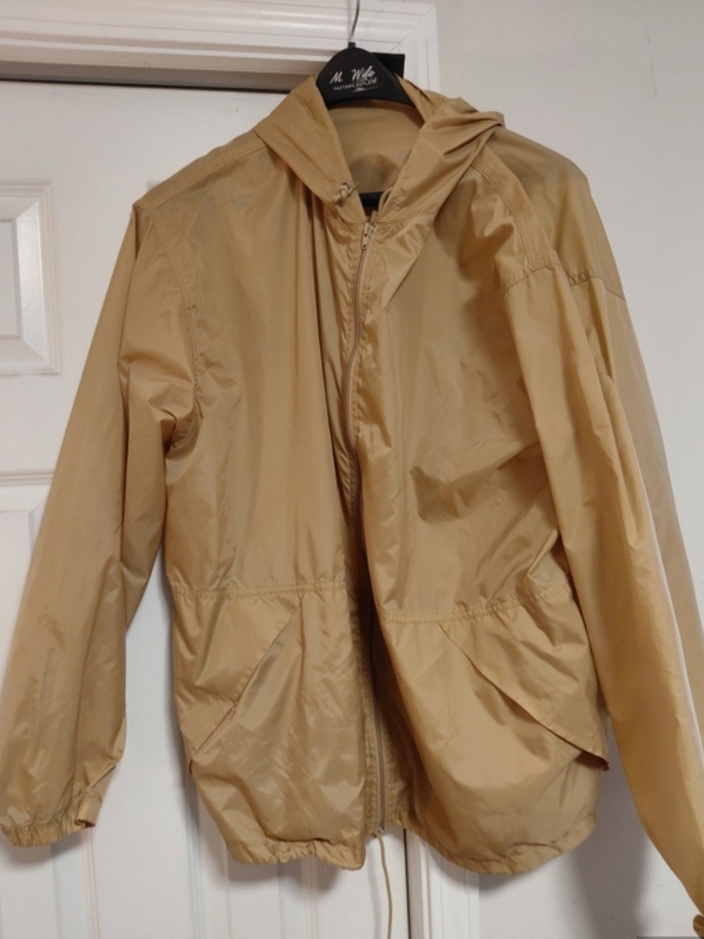 Men's Lightweight Hooded Windbreaker Jacket - Beige